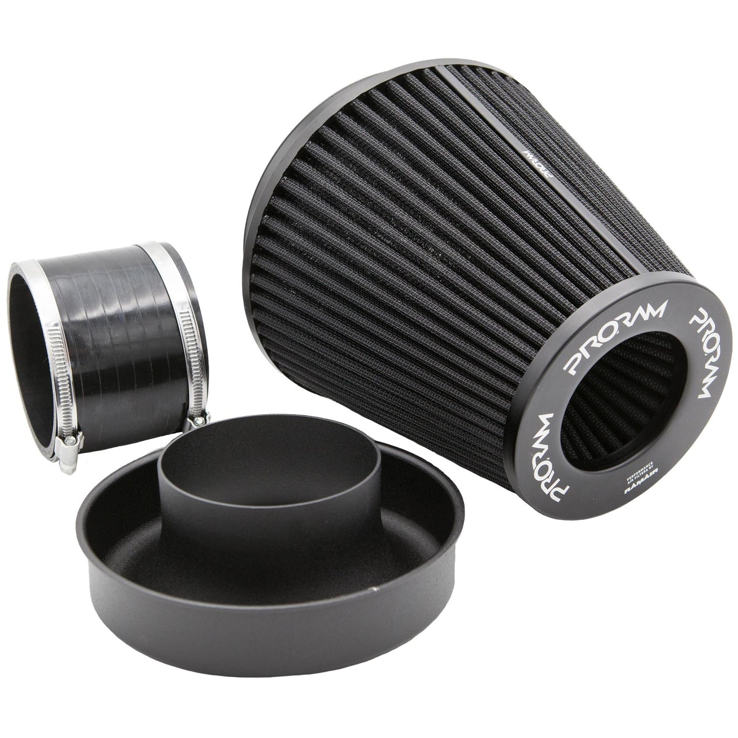 PRORAM 90mm ID Neck Large Cone Air Filter with Velocity Stack and Coupling