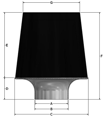 ITG Maxogen JC60/78FC (78mm ID / 81mm OD Neck) (Universal Full Cone Air Filter)