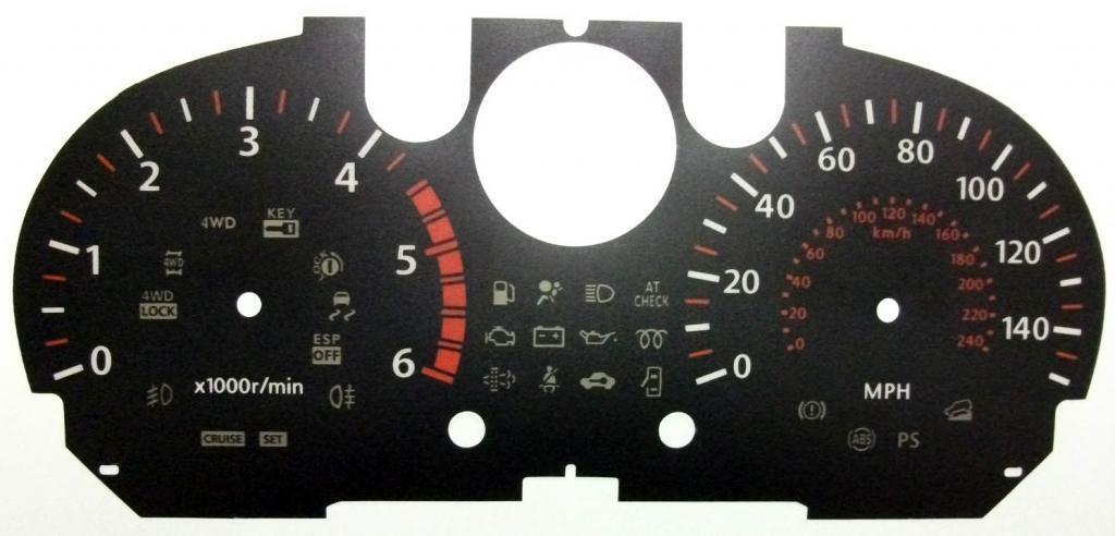 Lockwood BLACK Dial Conversion Kit for Nissan Qashquai Diesel 150MPH C310