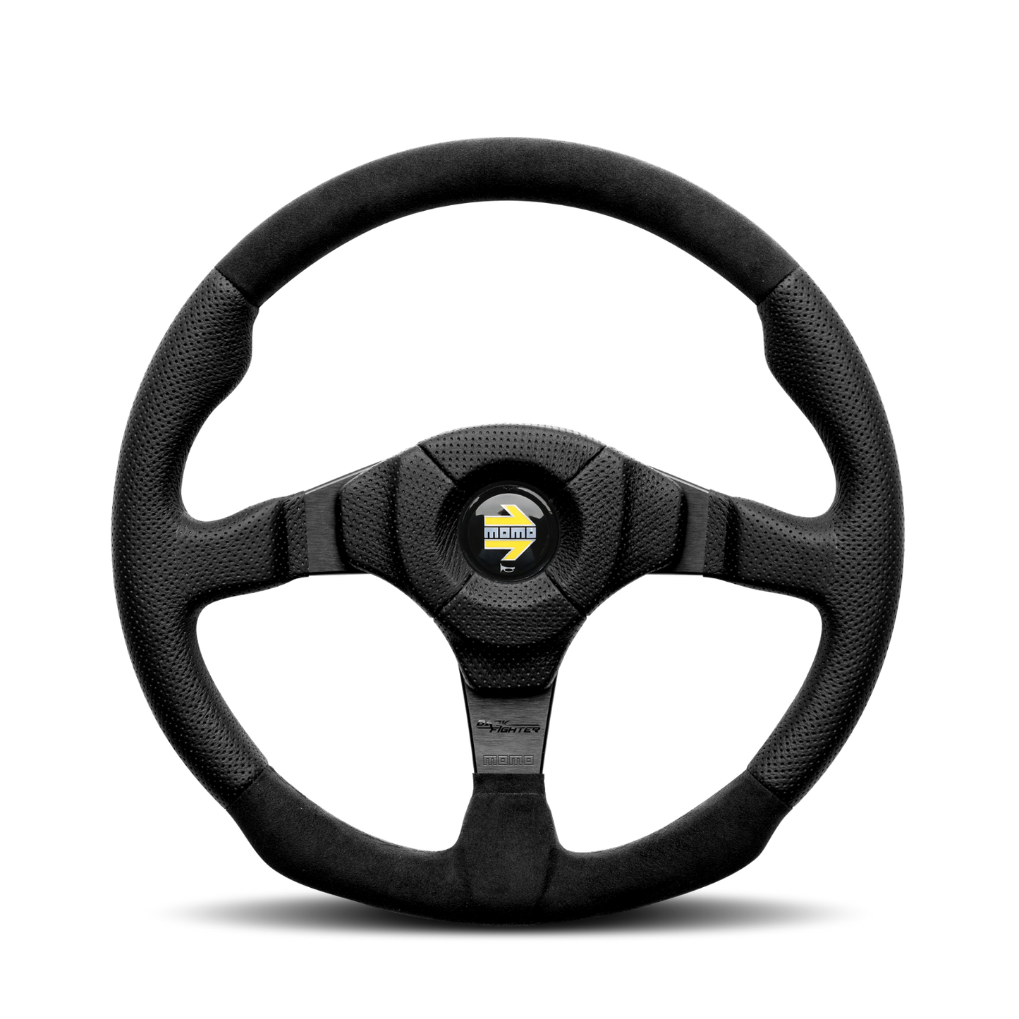 Momo Steering wheel (street) - DARK FIGHTER - BLACK LEATHER/ALCANTARA Ø350mm