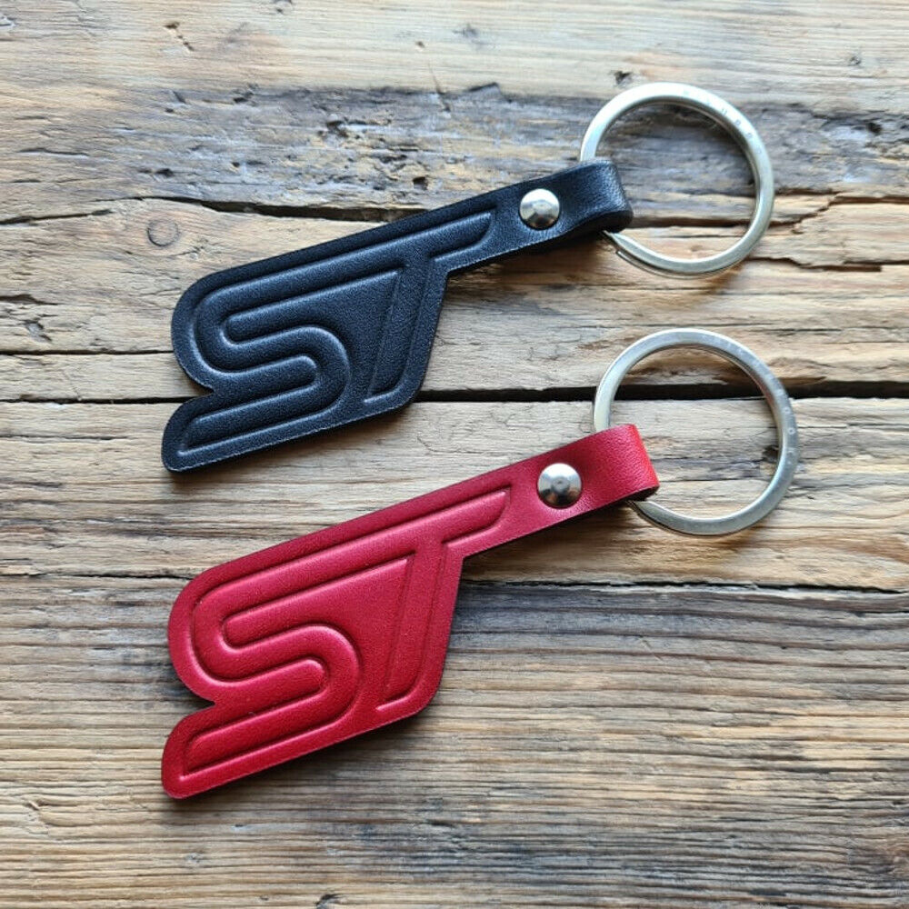 Richbrook Official Licensed RED Embossed Leather Keyring - Ford ST