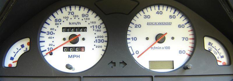 Lockwood Peugeot 106 145MPH with Rev Counter - no Oil Gauge WHITE (G) Dial Kit