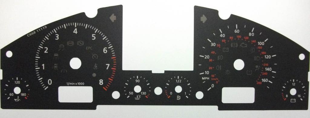 Lockwood VW Touareg Petrol BLACK Dial Conversion Kit C668