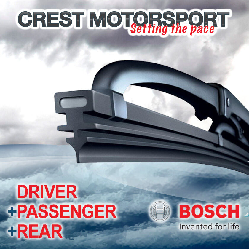 BOSCH Super Plus Front Driver/Passenger & Rear Windscreen Wiper Blades 19/19/22"