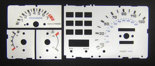 Lockwood Rover Metro GTi & 100 130MPH Vertical Fuel/Temp BLUE Dial Kit 44L