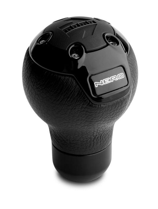 Momo Gear Shift Knob - NERO - BLACK/CHROME INSERTS