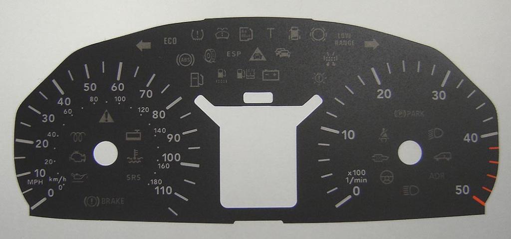 Lockwood Mercedes Vito 115MPH/180KMH BLACK Dial Conversion Kit C138