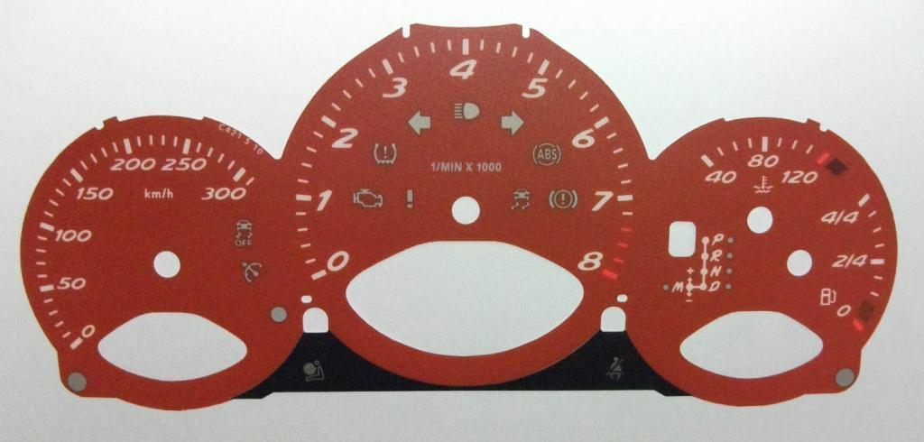 Lockwood Porsche Boxster KMH RED Dial Conversion Kit C421A