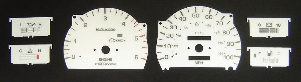 Lockwood Toyota Surf 100MPH with Engine Check Light WHITE Dial Kit 400G2