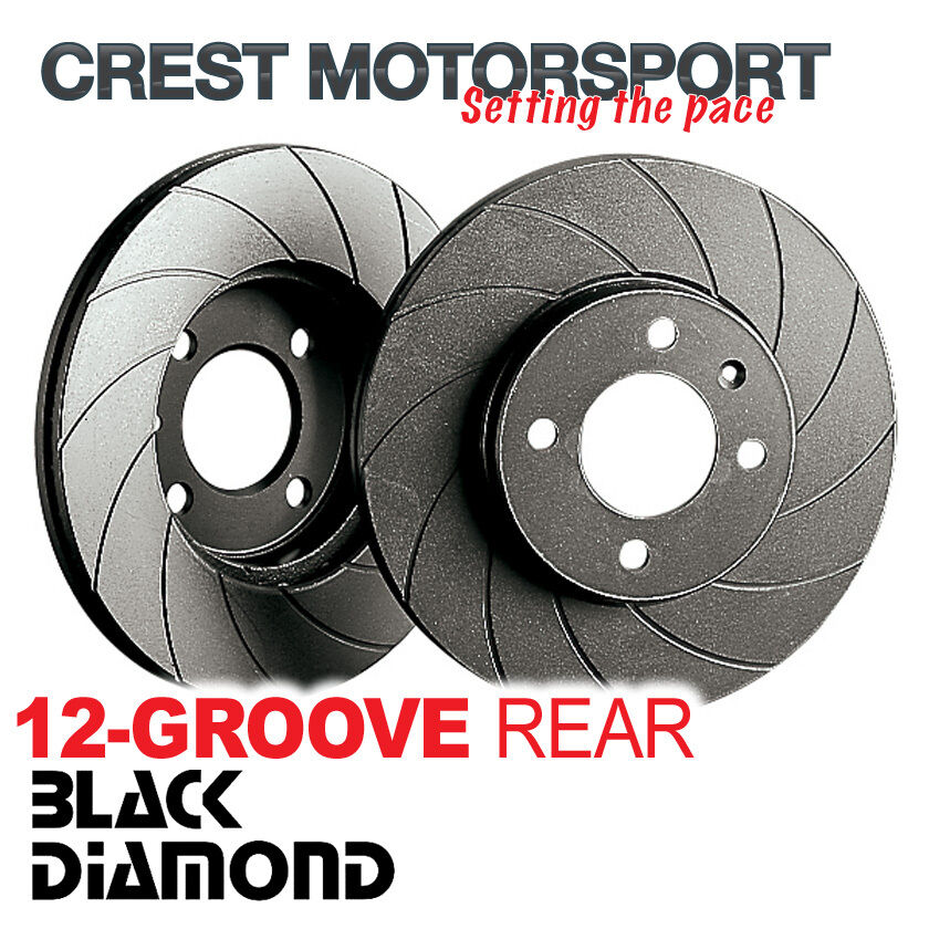 BLACK DIAMOND 12-Groove Vented Rear Brake Discs (256mm) Grooved KBD972G12