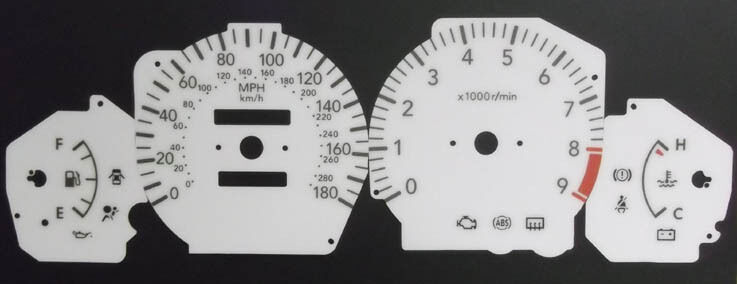 Lockwood Toyota Levin 110 & 180MPH Speedometers WHITE Dial Conversion Kit 8132W