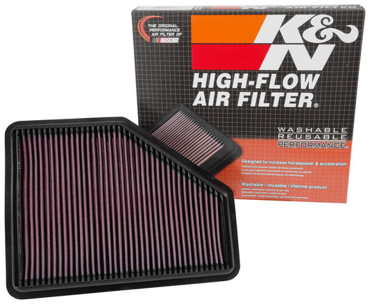 K&N Air Filter Element 33-3051 (Performance Replacement Panel Air Filter)