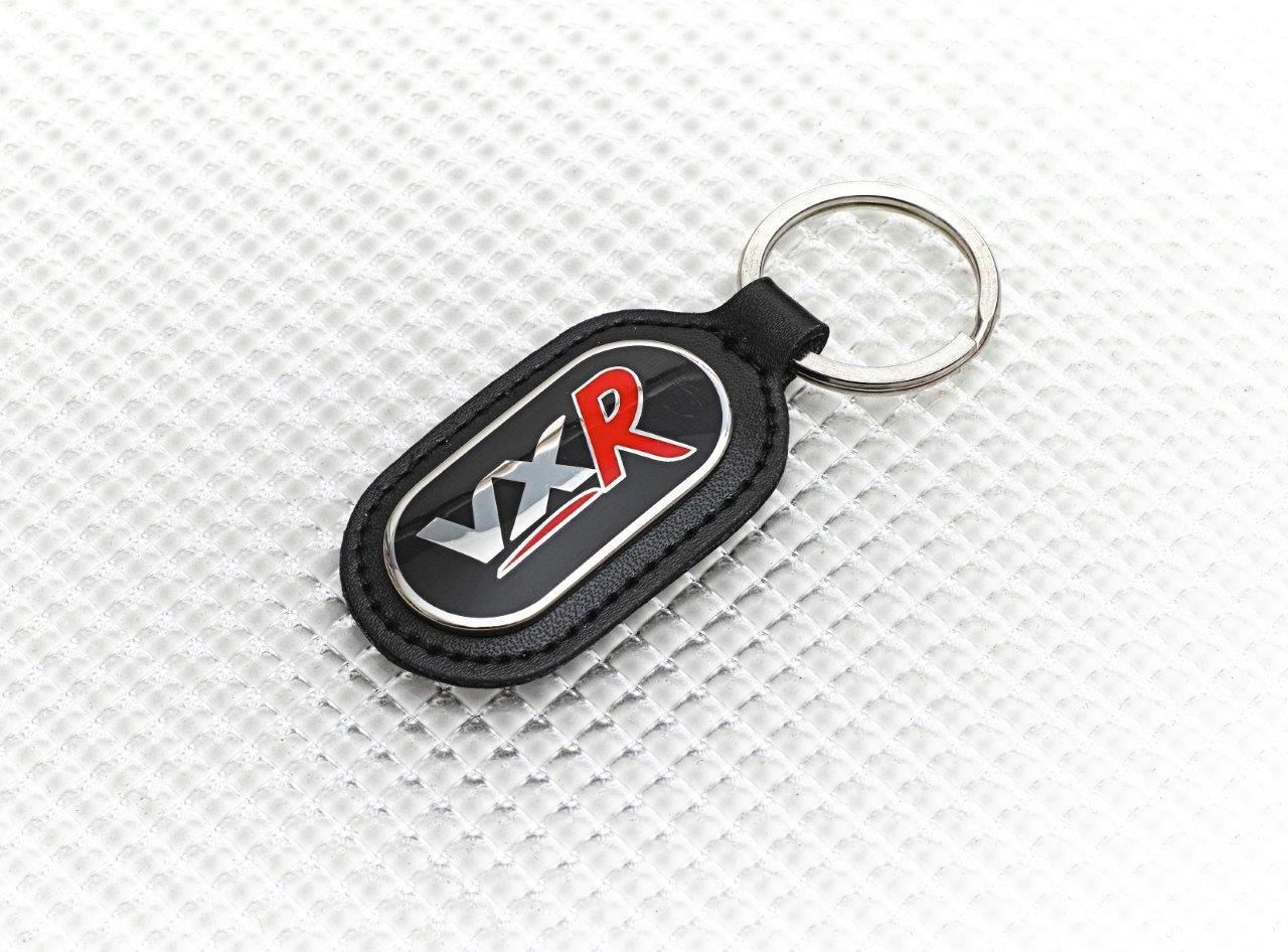 Richbrook 'Licensed' Vauxhall VXR Logo Keyring with BLACK Leather Key Fob